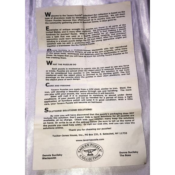 Tavern Puzzle "Patience" Steel Brain Teaser Tucker Jones House Inc Blacksmith - Picture 6 of 7